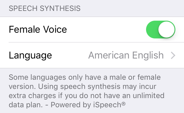 speech settings