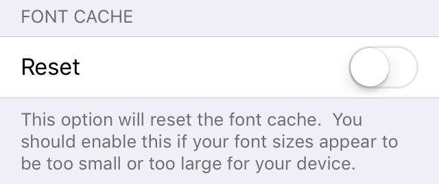 font cache reset