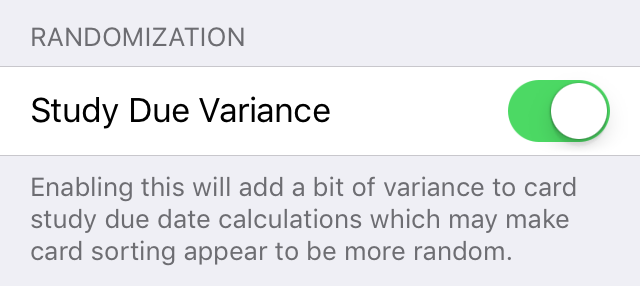 study due variance setting