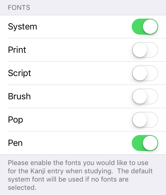 font settings